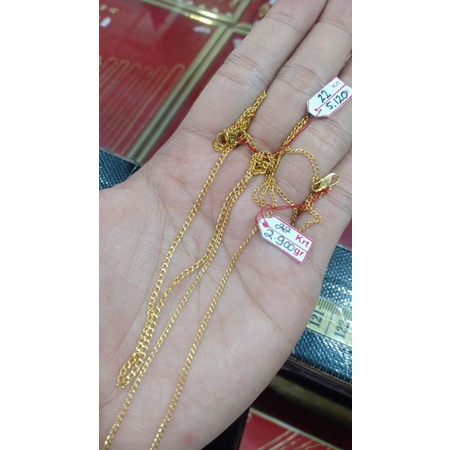 kalung emas kadar 22 karat rantai polos