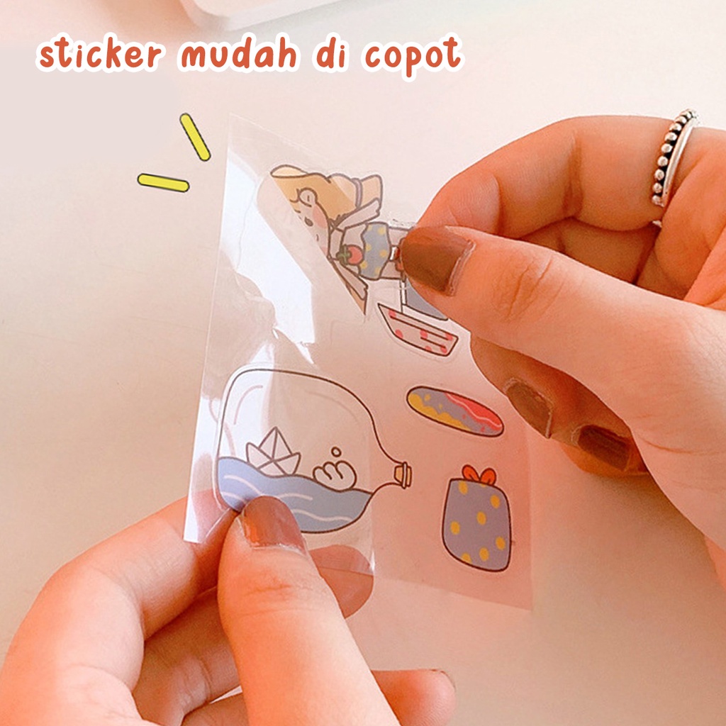 Sticker Aesthetic Kartun Lucu Momo Dekorasi DIY Waterproof Diary Handbook Scrapbook MX-5005
