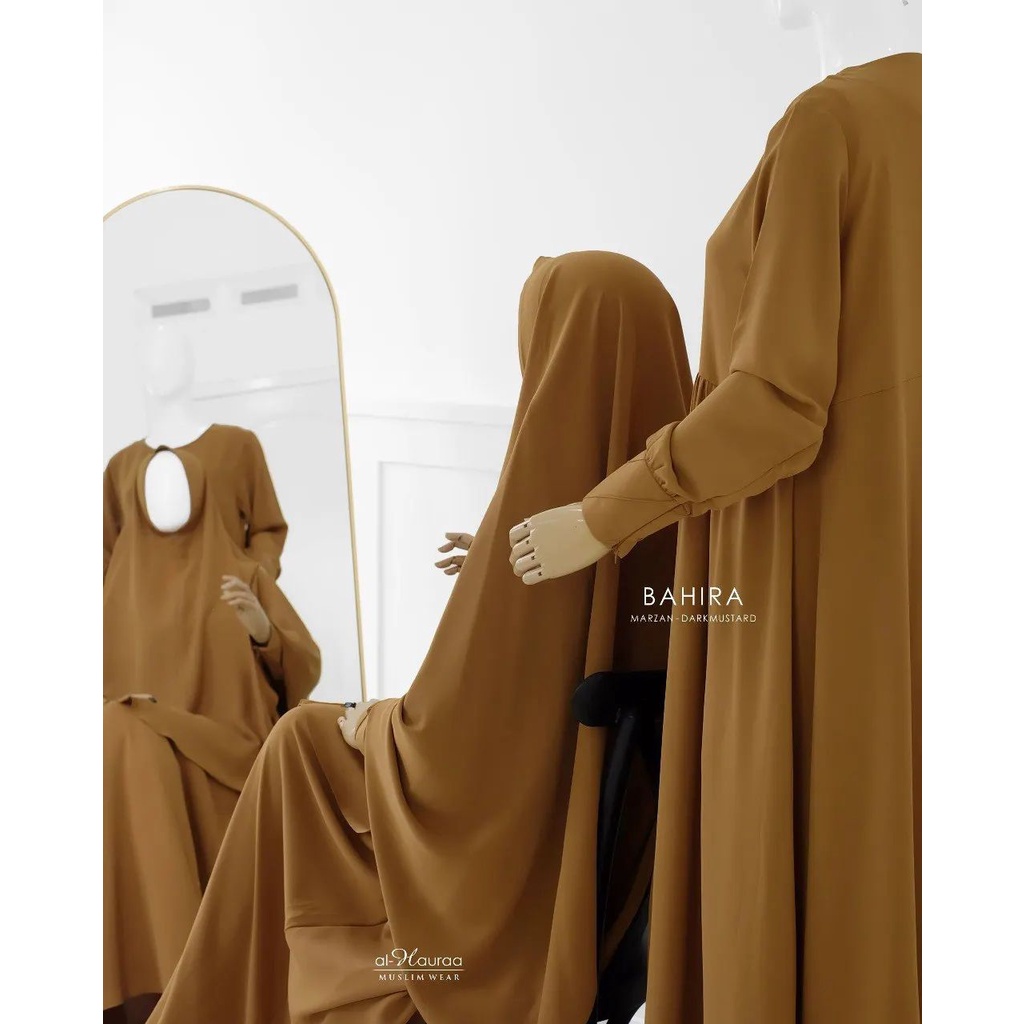 GAMIS BAHIRA DRESS by AL-HAURAA MARZAN ORIGINAL BAHAN SULTAN | MUSTARD L