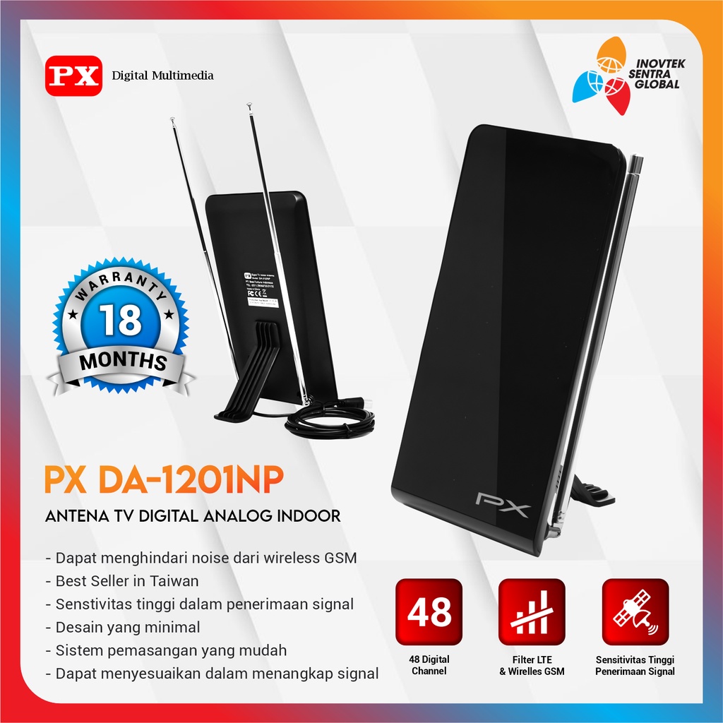 PX DA-1201NP Antena TV Digital Analog Indoor - GARANSI RESMI