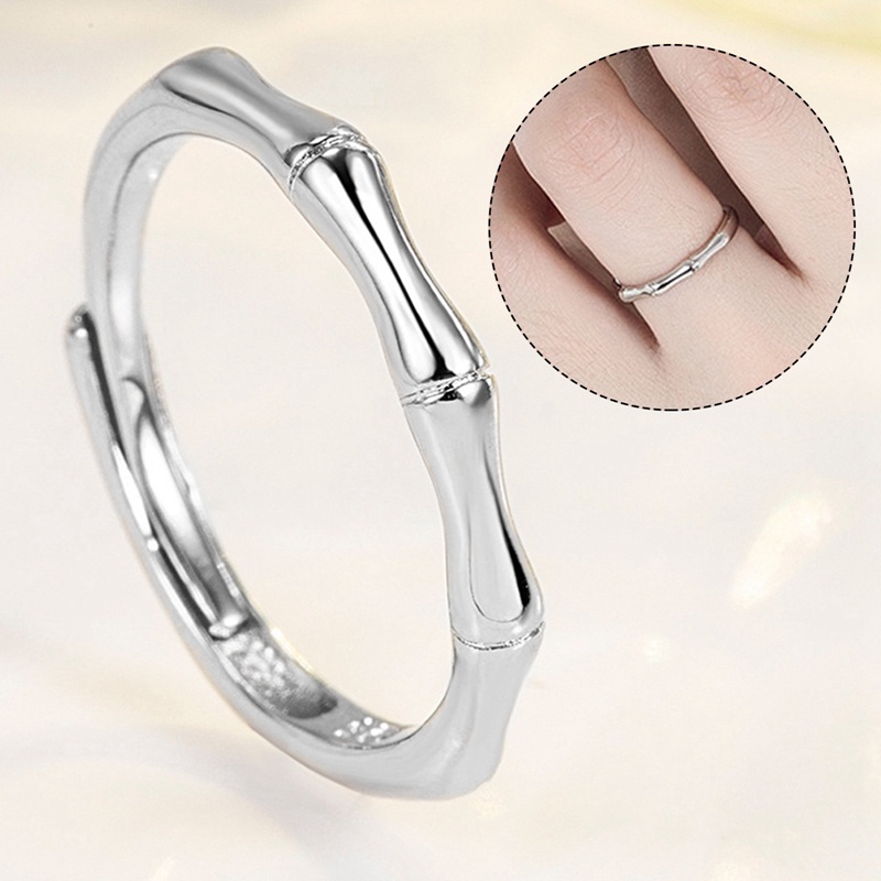 Fashion Bambu Klasik Pasangan Cincin Perhiasan Mewah Untuk Perempuan Pria Mencintai Perhiasan Hadiah Tanaman Manis Pembukaan Indah Rings