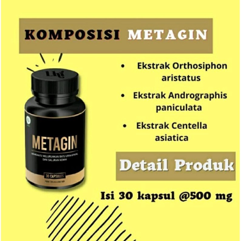 Metagin Original Sudah BPOM Obat Penghancur Batu Ginjal Susah Kencing