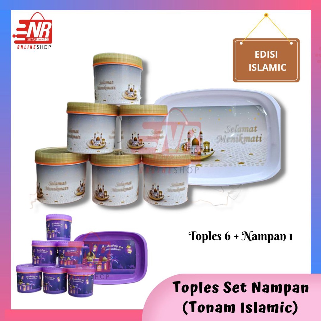 Tonam Set Islamic 7in1 Calista Premium / Toples Set Nampan Calista Premium / Toples Set Calista 7 in 1 / Toples Set Calista Tonam 7in1 / Toples Set + Nampan