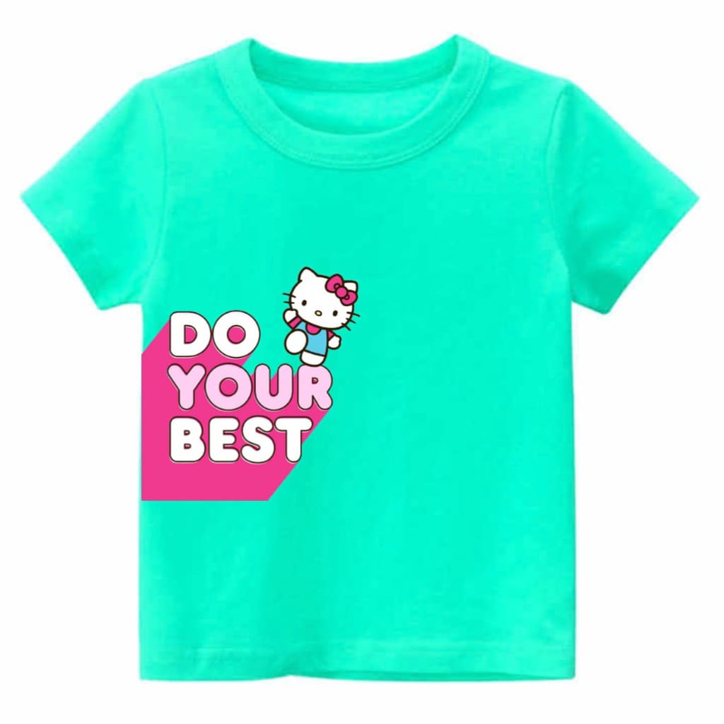 Hzl_outfit Kaos Baju Anak Perempuan HK Do Your Best COD/Bayar Ditempat