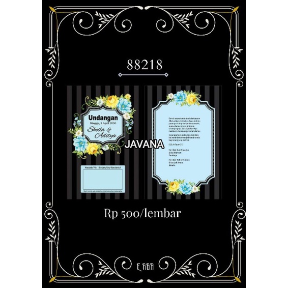ERBA 88218 UNDANGAN NIKAH MURAH BLANGKO+PLASTIK PER PACK ISI 50 PCS