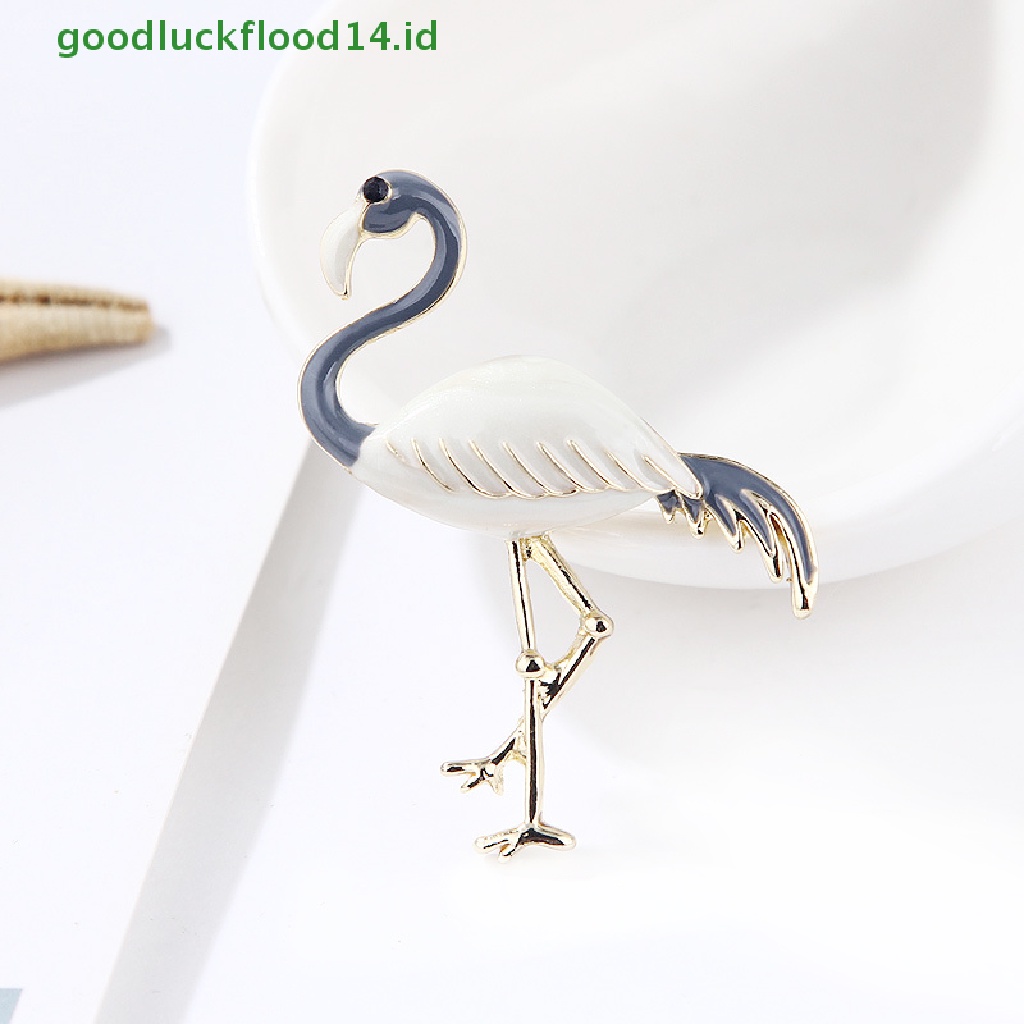 [GOOGFOUR] Desain Baru Enamel Flamingo Burung Bros Hewan Pin Korsase Perhiasan Elegan [TOP]