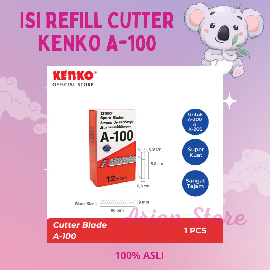 

[ARION STORE] Isi Refill Cutter Kenko A-100 Kecil / Isi Refill Cutter Kenko L-150 Besar [TUBE]