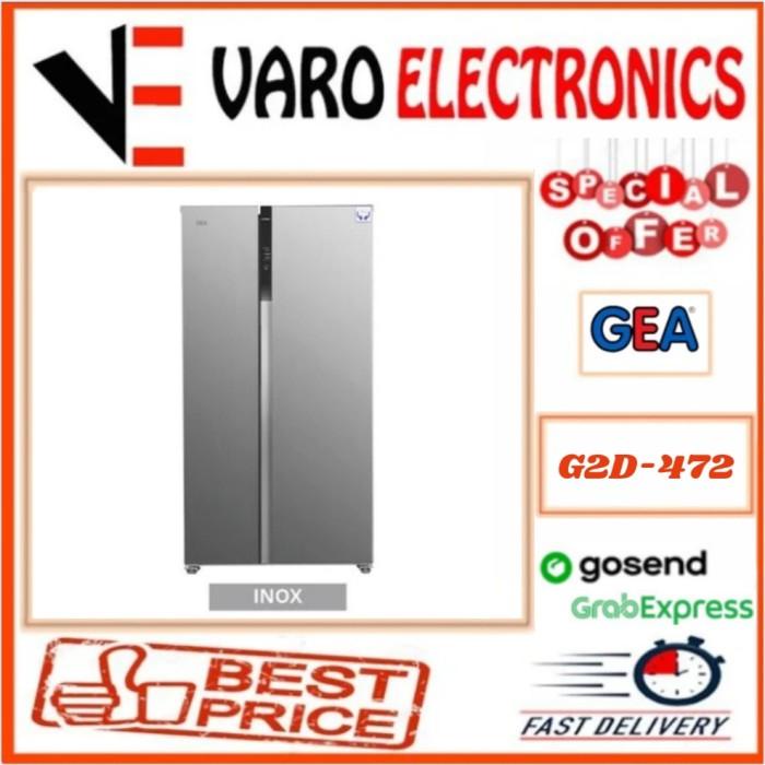 KULKAS GEA G2D-472 KULKAS SIDE BY SIDE INVERTER INOX G2D 472 G2D472