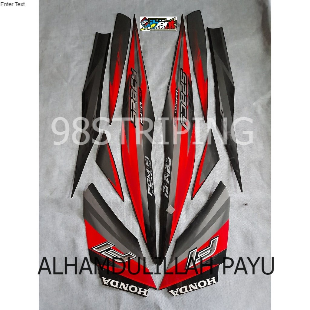 STIKER STRIPING LIS STANDAR ORI HONDA SPACY F1 FI HITAM  TAHUN 2012 POLET BODY PLISIR