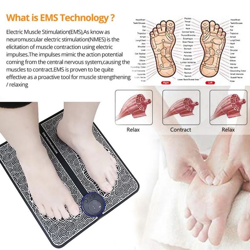 EMS ALAT PIJAT KAKI ELEKTRIK AKUPUNTUR GETARAN ELECTRIC FOOT MASSAGER THERAPY USB CHARGER EMS