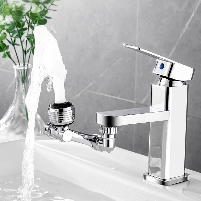 1pcs New Universal1080° Rotasi Extender Faucet Robotic Arm Faucet Keran Wastafel Dapur Silver Splash Filter Untuk Dapur Kamar Mandi