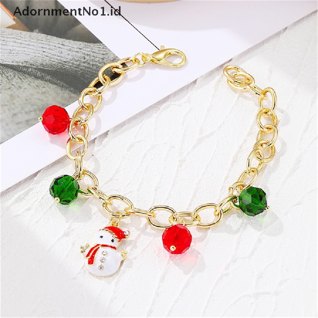 [AdornmentNo1] Gelang Natal Bentuk Santa Claus Gelang Untuk Wanita Gadis Manis Lucu Perhiasan Hadiah Xmas [ID]