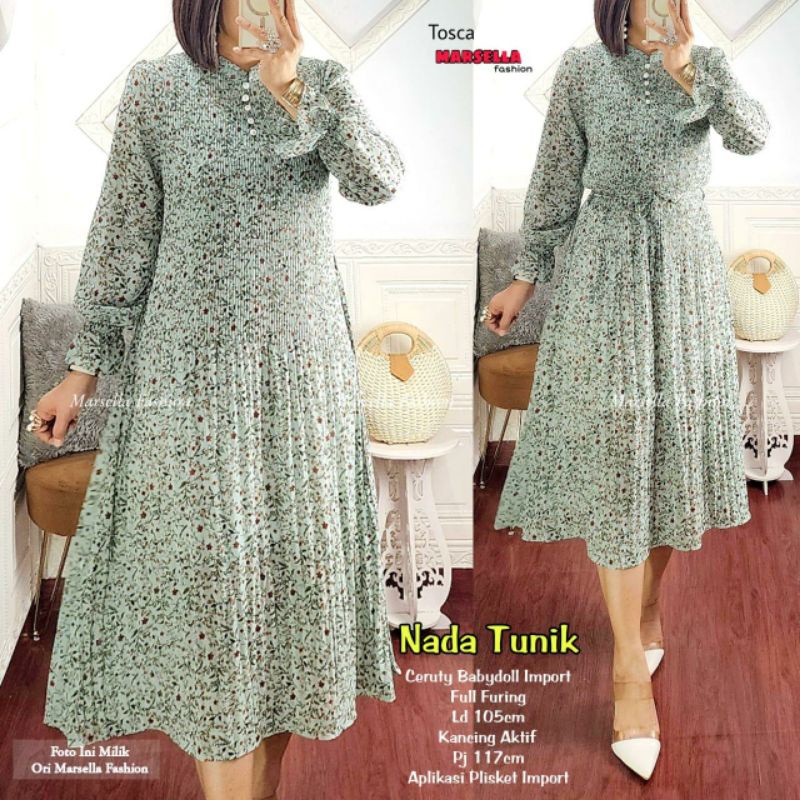 NEW TUNIK MOTIF BUNGA CERUTY NADA TUNIK ORIGINAL MARSELA BY JUMBO SOLO