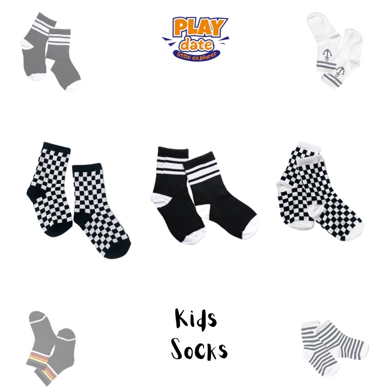 Playdate Kaos Kaki Oldschool Anak Bayi Laki Laki Perempuan 1 - 5 Tahun Baby Shocks