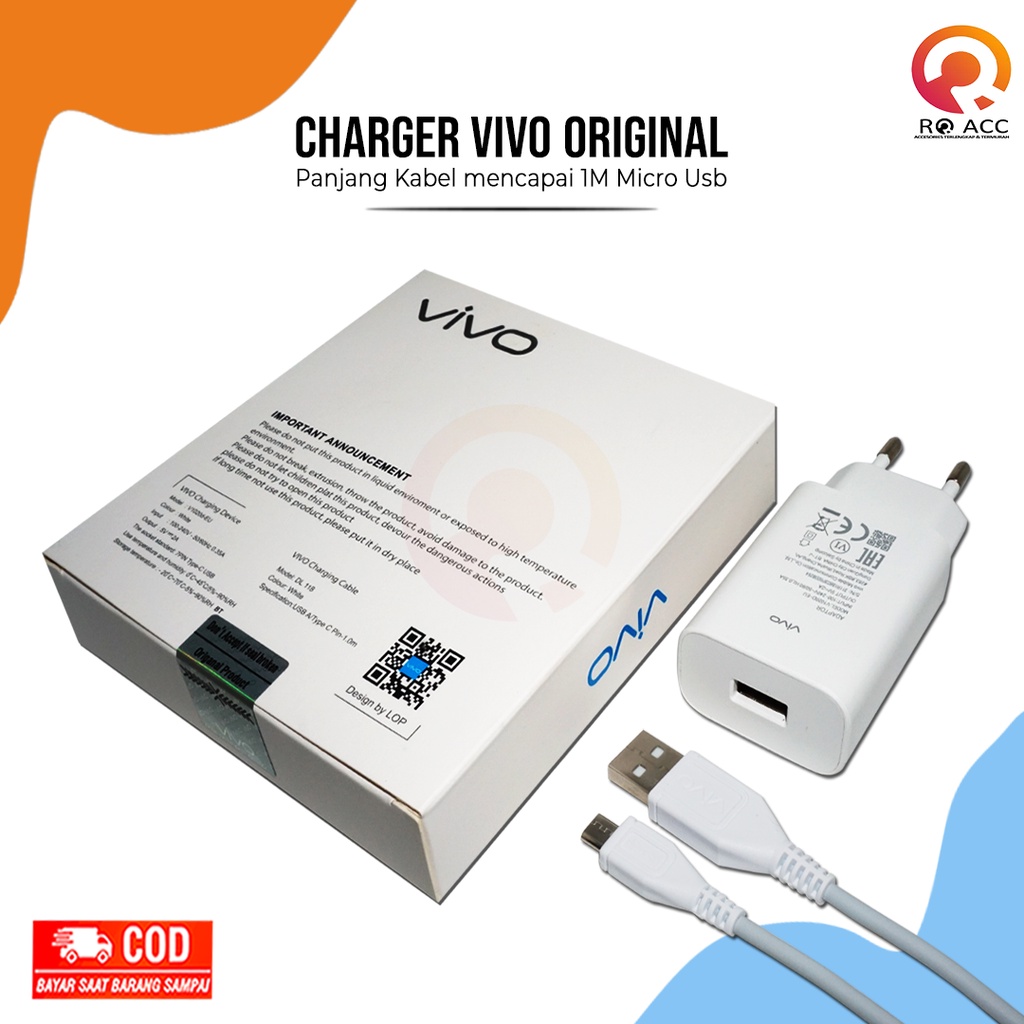 [RO ACC] V1020D NEW CHARGER VIVO V9 V11 V11 PRO ORIGINAL PLUS PACKING