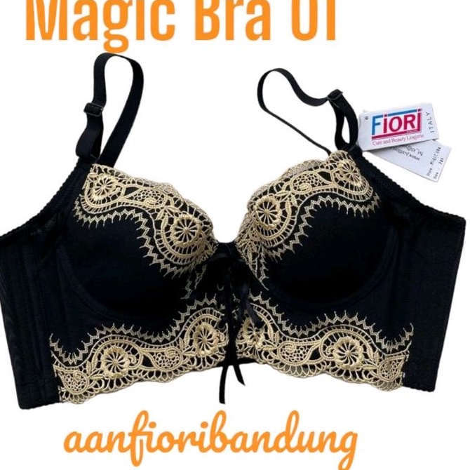 FIORI Bra MAGIC Bra 01 BLACK GOLD | Bra Kawat Busa Tebal Kait 4 | Bra Silikon