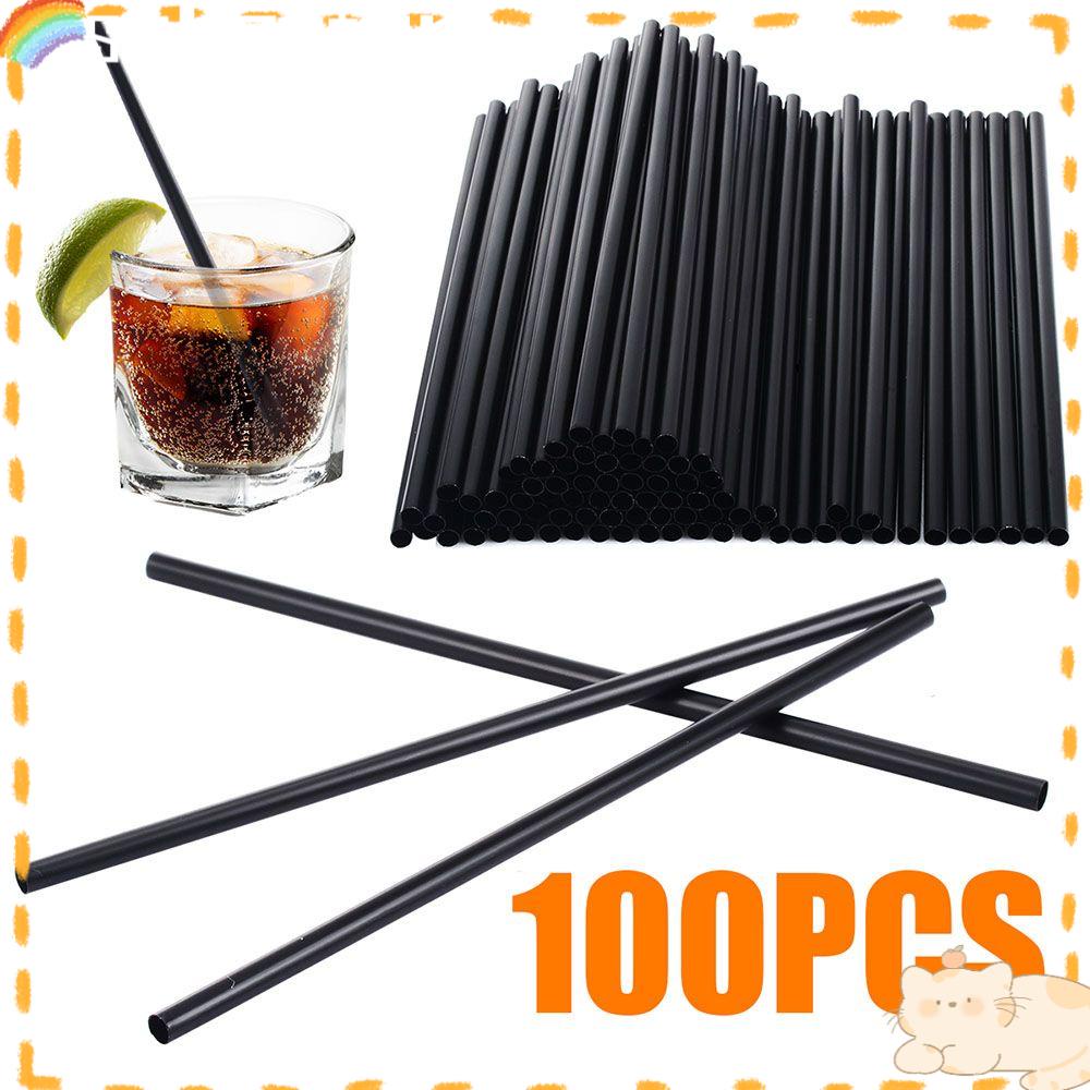 Solighter 100PCS Sedotan Minum Teh Pesta Cocktail Lurus