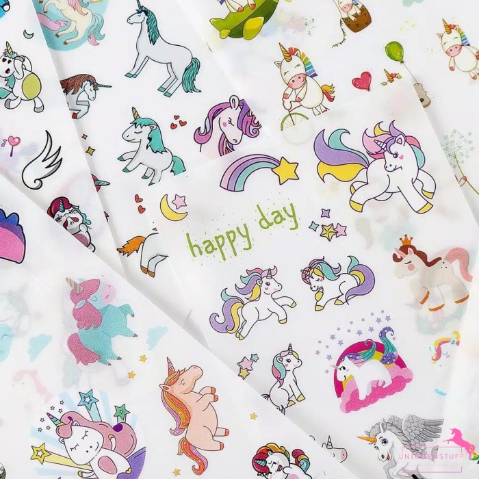 Sticker Unicorn Anak Sekolah Stiker Tempelan Cewek Perempuan Karakter