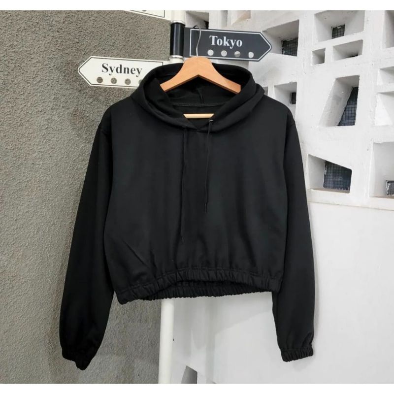 sherpa cute ear hodie crope