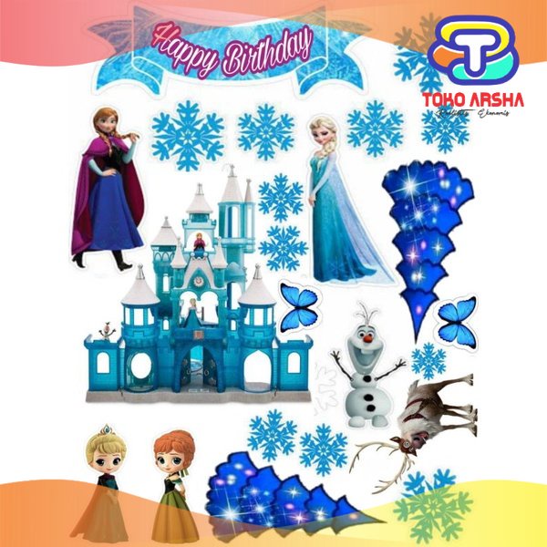 Ready topper cake karakter Frozen / baner kue ultah  Toko_Arsha