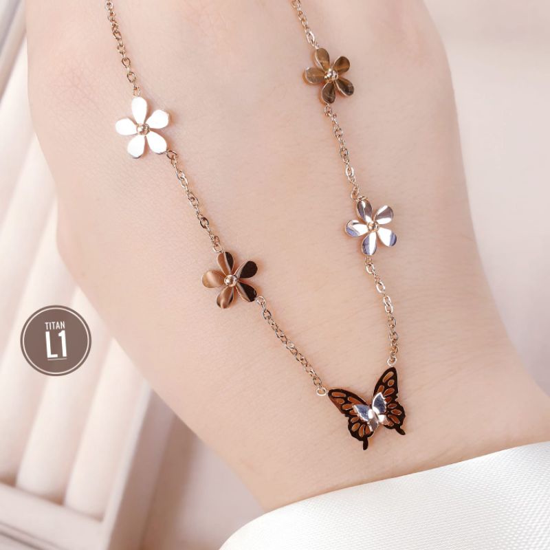 Kalung Rantai Fashion Titanium Wanita ButterFly N26012203