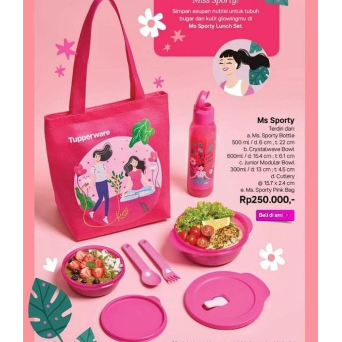 Tupperware Ms Sporty set tempat bekal Tupperware