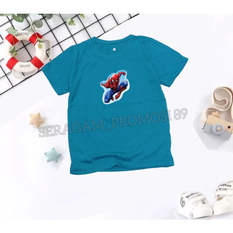 Baju kaos Anak karakter motif spiderman / kaos cotton sablon anak laki-laki / kaos oblong superhero anak 2th-10th