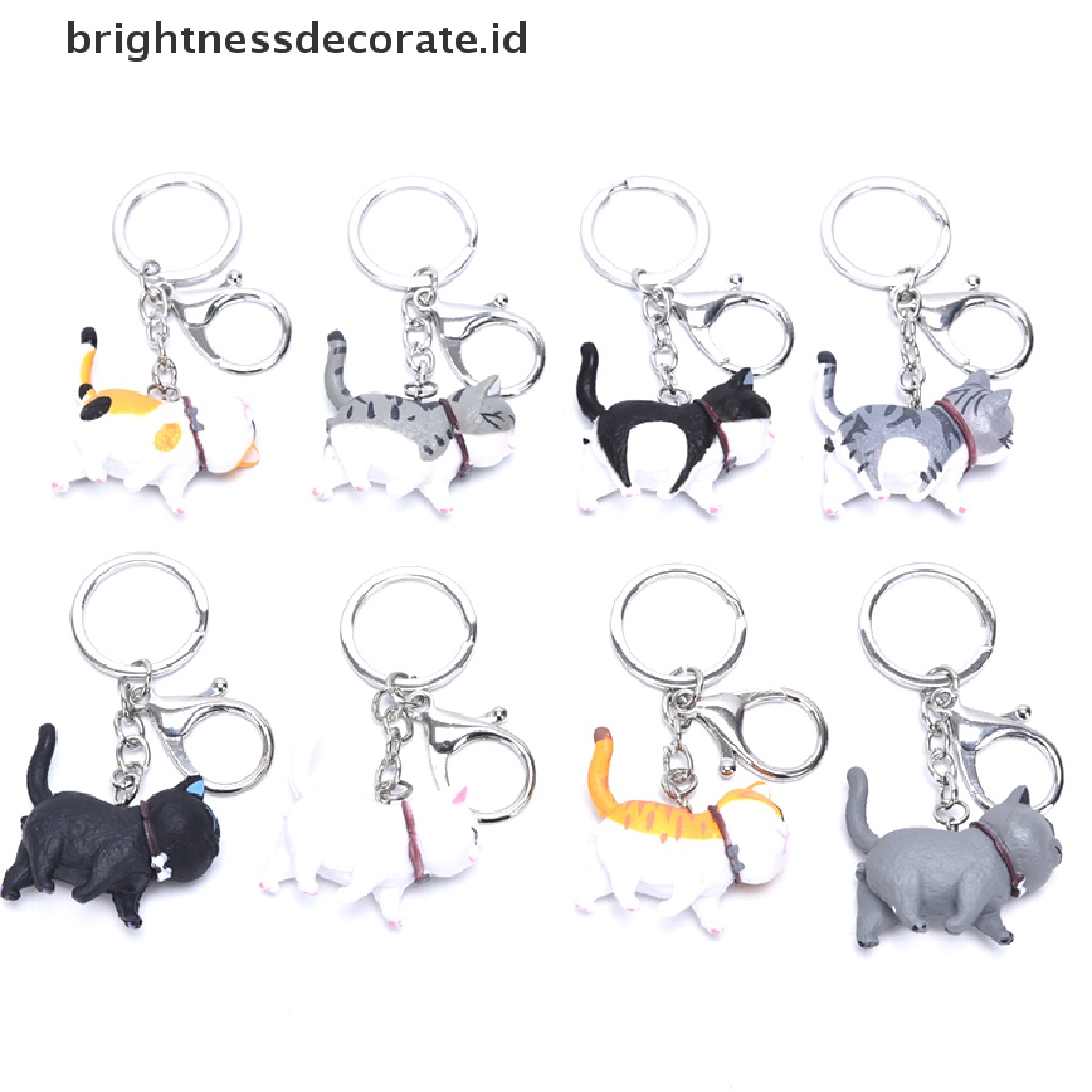 [Birth] New Lovely Cat Kitten Keychain Gantungan Kunci Handbag Liontin Ornamen Hadiah Mainan Anak [ID]