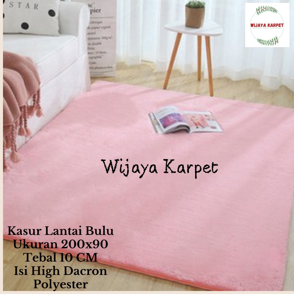 Kasur Lantai Bulu Rasfur Tebal 10 CM 200x180 Alas Polos (Busa High Dacron Polyester)