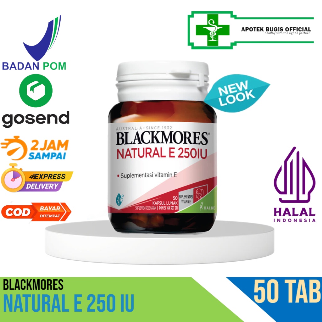 Blackmores Natural E 250 IU 50 Kapsul - Suplemen Kulit