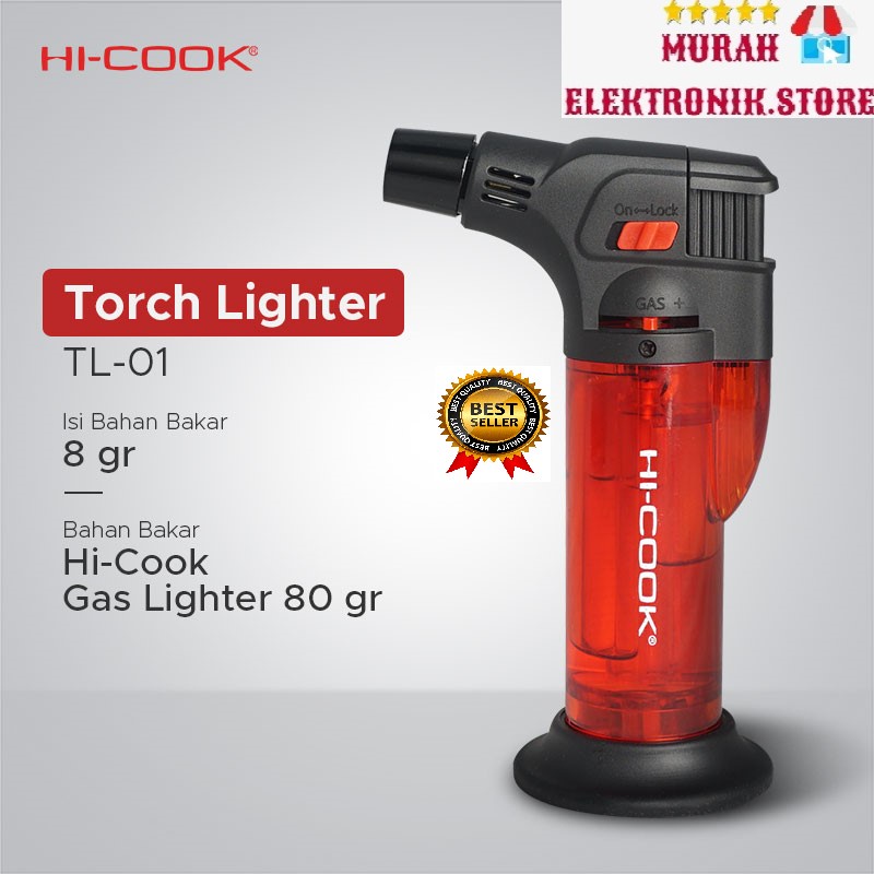 PEMANTIK OBOR/KOREK API GAS HI-COOK TORCH LIGHTER TL-01