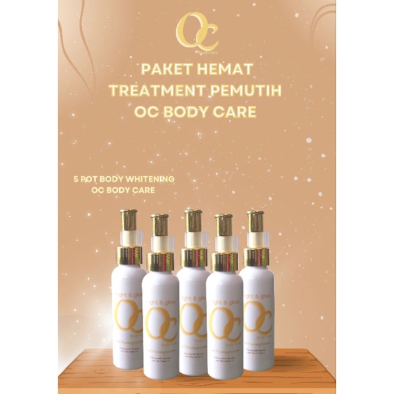 PAKET PEMUTIH 5 POT/ PEMUTIH MURAH KUALIAS DIJAMIN/ OC SKIN BODY WHITENING/ PEMUTIH HB DOSIS TRIPLE