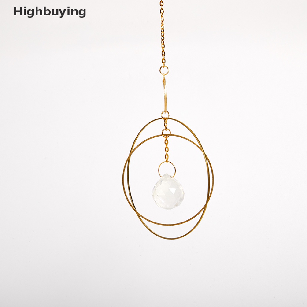 Hbid Moon and Hoops+Rain Crystal, Crystal Gantung, Prisma Mobil, Crystal Suncatcher Glory