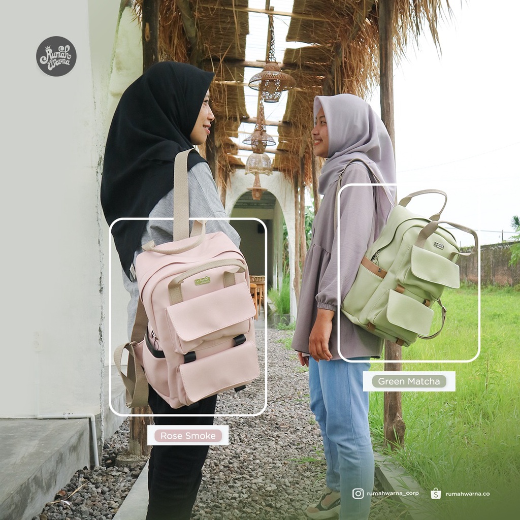 Tas Rumah Warna Ransel Lili POLOS bahan vynil anti air