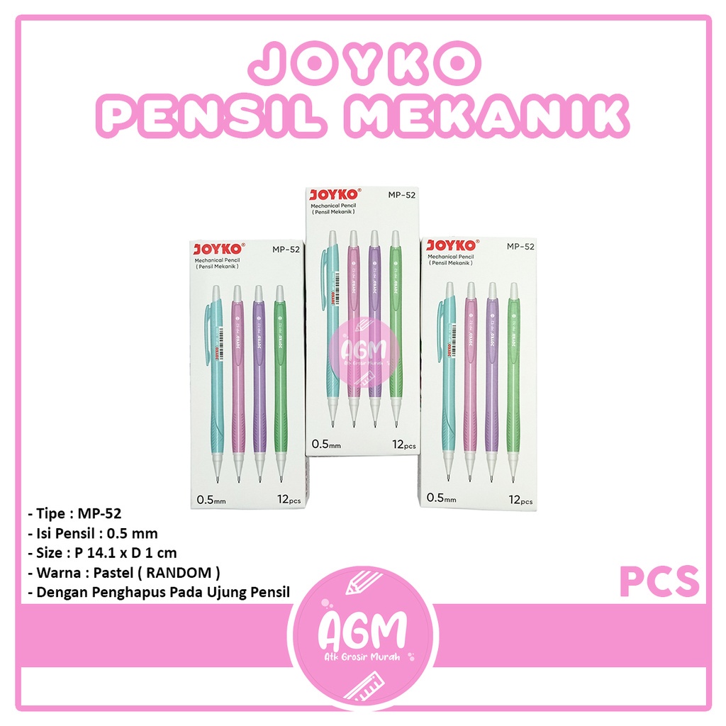 

JOYKO - Pensil Mekanik Dengan Ketebal 0.5mm MP - 52 - Pcs