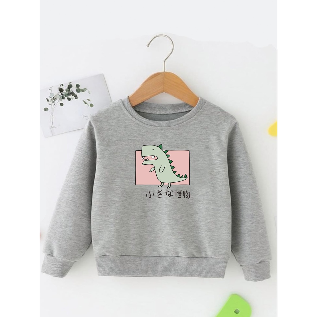 Sweater Perempuan Usia 2 - 12 Tahun Crewneck DINO SERIES Switer Cewek Cowok