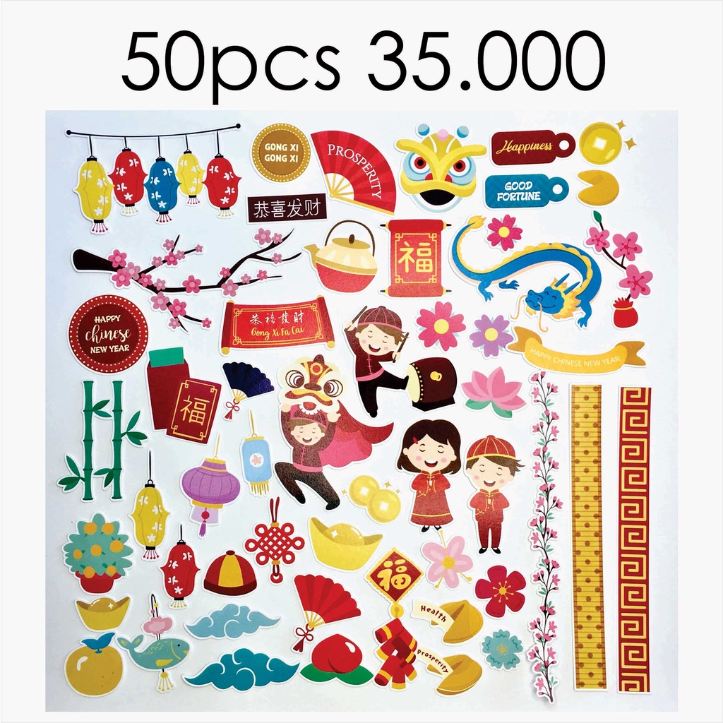 

BAHAN SCRAPBOOK - Die Cut | Hiasan | Gambar Potongan tema Imlek Chinese New Year 2023