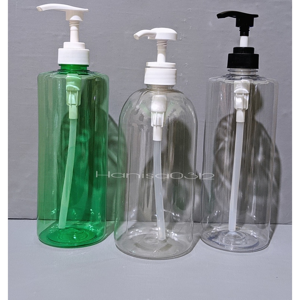 Botol Pump 1000 ml Bening Hand Soap / Botol Pump 1 Liter Ijo Tempat Sabun Cair