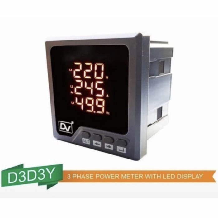 Panel / power meter digital with LCD display 3 phase D3D3Y merk DV
