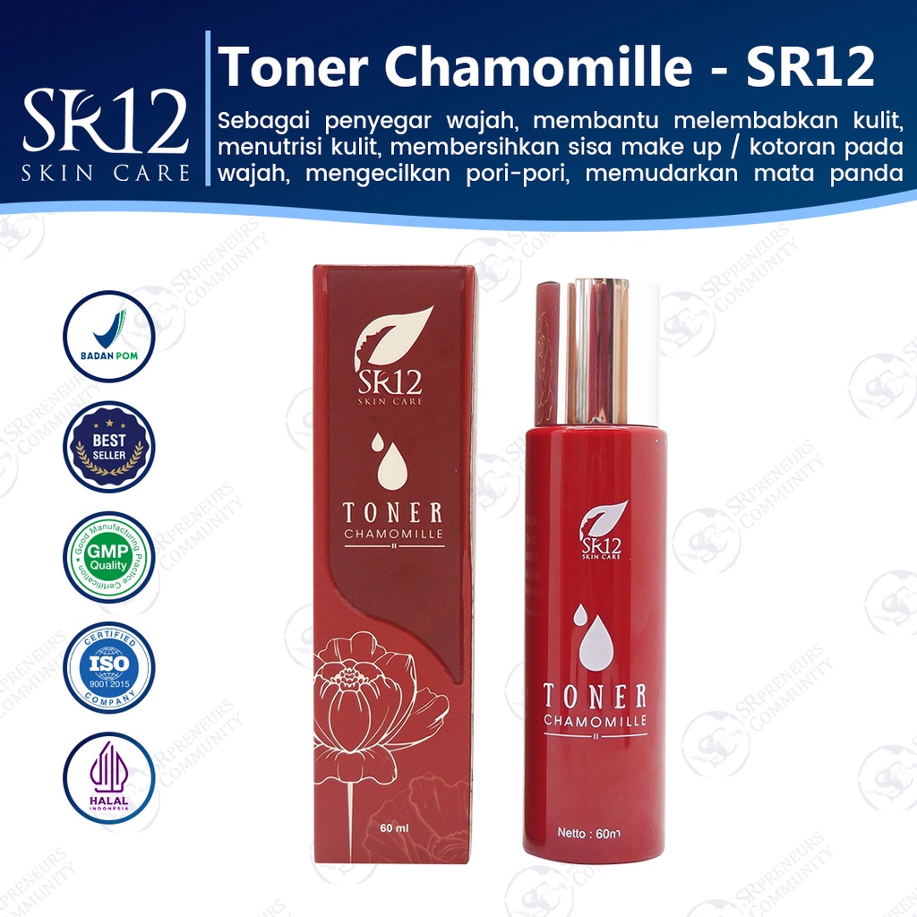 TONER PENGHILANG MATA PANDA / SR12 TONER CHAMOMILLE BPOM / PENYEGAR / MELEMBABKAN &amp; MENCERAHKAN