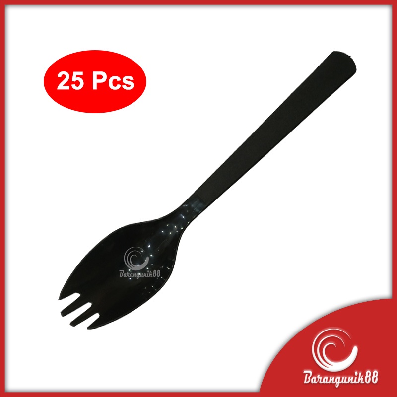 [25 Pcs] Sendok Garpu 2 in 1 Plastik Food Grade