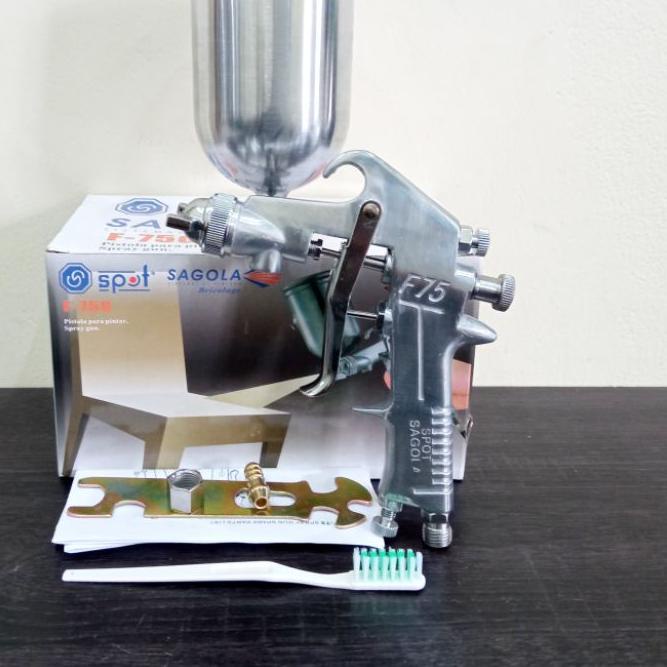 ✽ Spray Gun F75 G SAGOLA Spet Cat Angin Kompressor F75G SAGOLA Alat semprot cat F75 G SAGOLA + Tabun