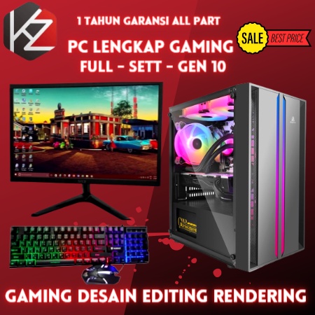 PC Gaming Lengkap i3 10105F Generasi 10 / VGA GTX 1660 Super 6GB / SSD 128GB / Editing - Gaming - Rendering