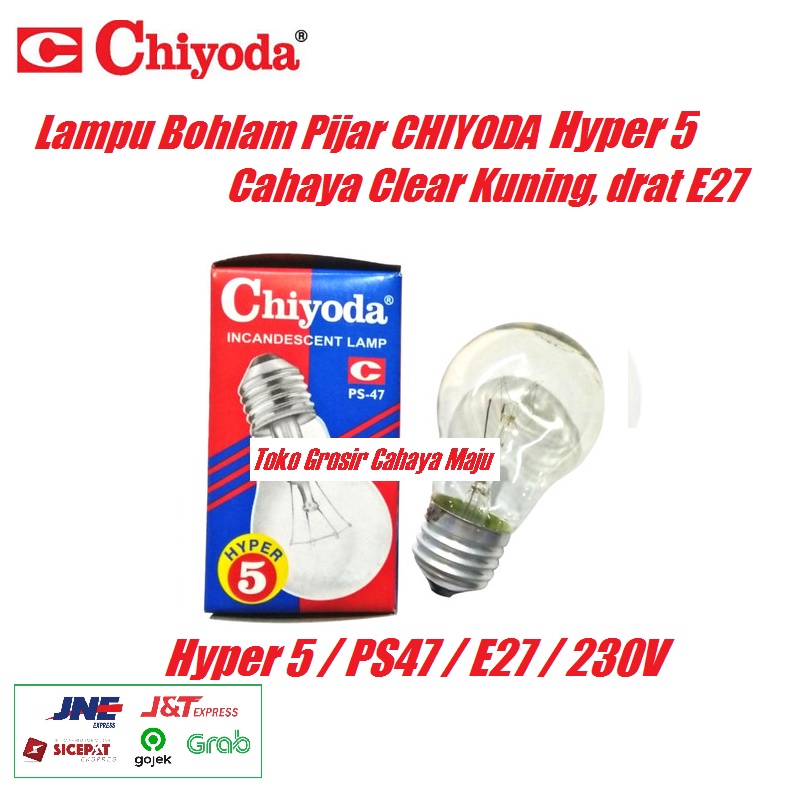 Lampu Bohlam Pijar CHIYODA 5Watt 5W 5 Watt Hyper 5 PS47 Clear / Bening Lampu Ayam Unggas