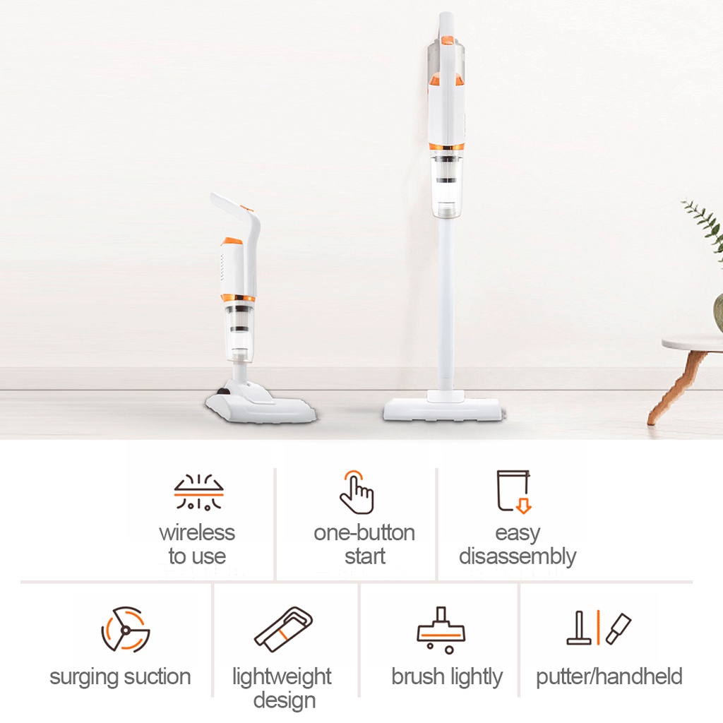 BENCO Penyedot Debu Perawatan Lantai Cordless Vacuum Cleaner 4 in 1 Lightweight Detachable Design 30 min Long Runtime Perfect for Hardwood Floor Pet Hair Home Car