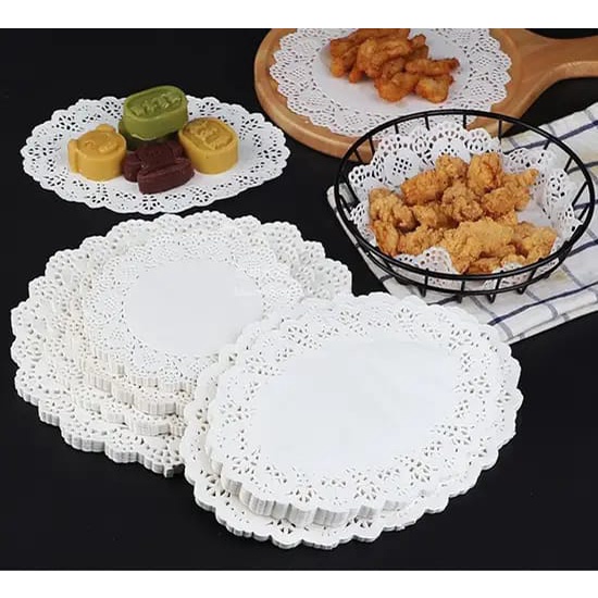 Doilies Paper Round Kertas Renda Alas Kue isi 180 Pcs Doyleys Paper isi 180 Pcs Premium Tatakan Kertas Kue Nastar Kue Kering Tatakan Kertas Toples Lebaran Food Grade Tahan Minyak TERMURAH TERLARIS