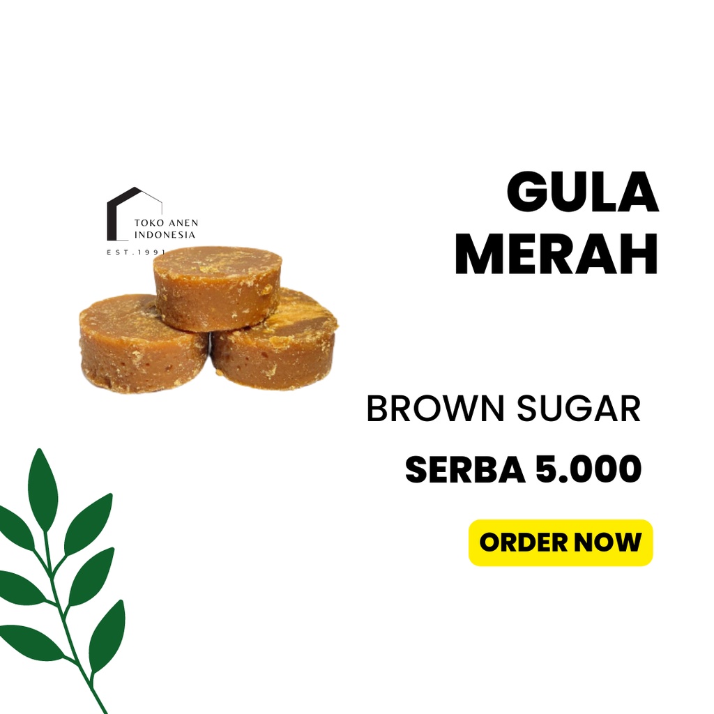 

GULA MERAH / BROWN SUGAR 100GR SERBA 5.000 GULA JAWA MERAH ASLI 100% GULA AREN BUMBU MASAK PEMANIS MAKANAN ECERAN MURAH