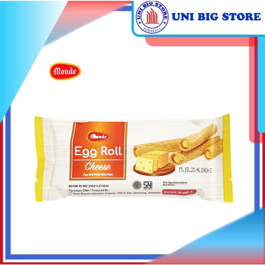 

Monde Egg Roll Cheese Stick Biskuit 35 gr Keju