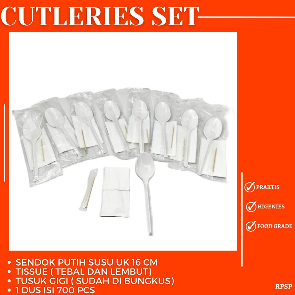 Cutleries Set Sendok Tisu Tusuk Gigi Sendok (Isi 25 Set-RPSP)