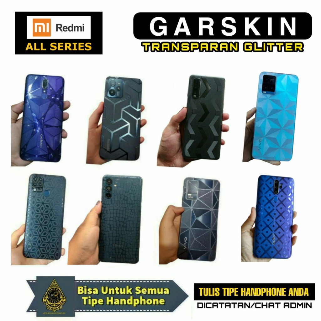 Garskin Transparan Untuk Semua Tipe Handphone Xiaomi/Poco/Oppo/Realme/Vivo/Samsung/Infinik/iPhone/Huawei/Asus/Sony